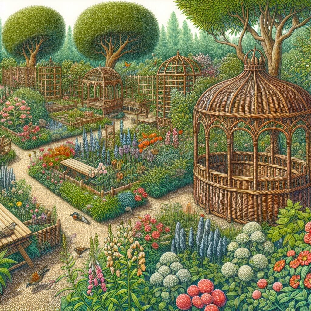 Weidenstrukturen im Garten