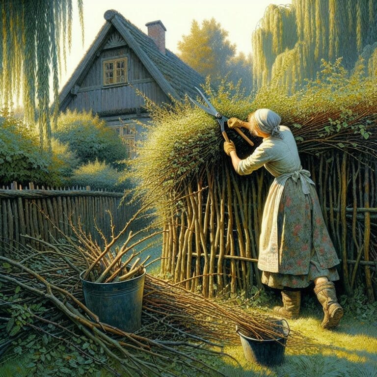 Weidenzaun pflegen