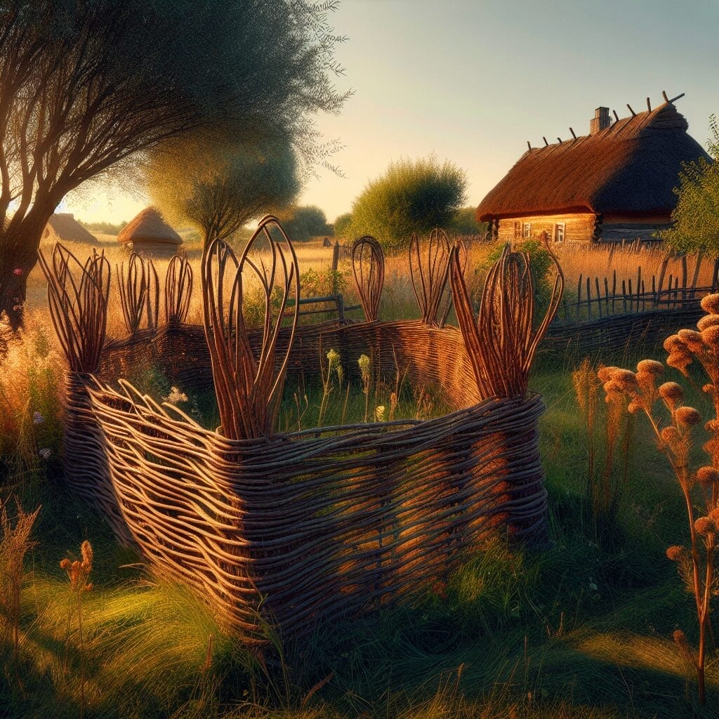 Weidenzaunelemente