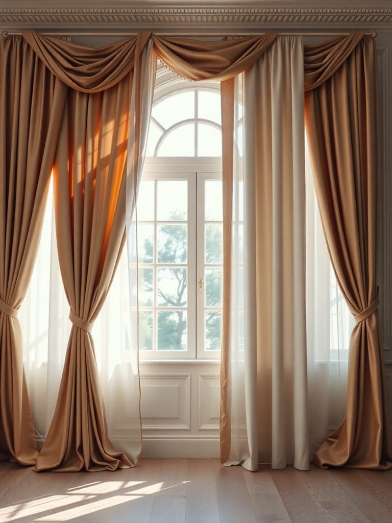 Elegante Vorhänge in einem hellen Raum mit Fenster