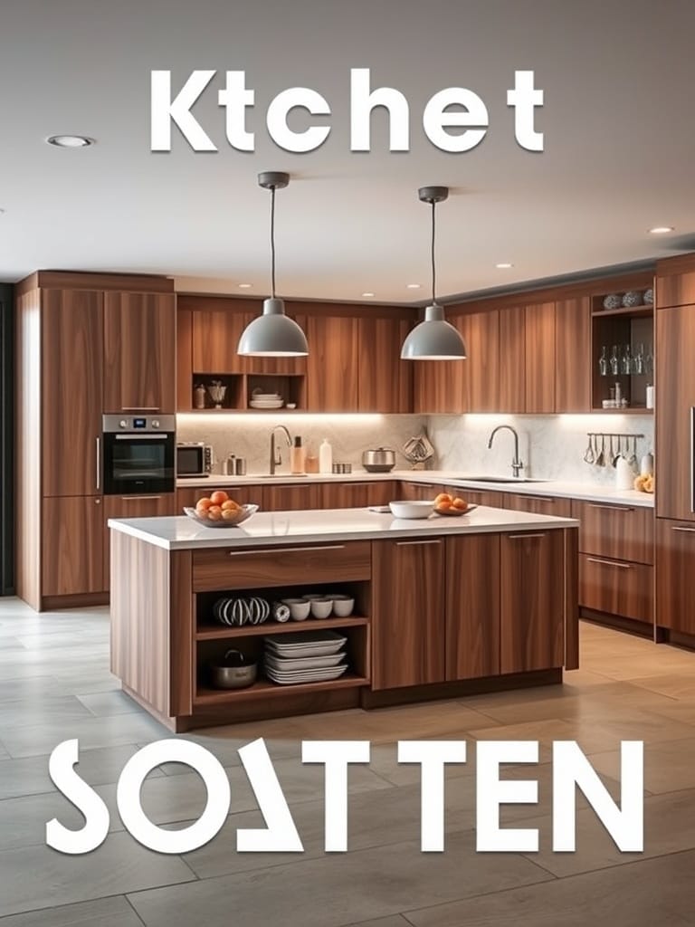 Moderne Küche mit funktionaler Kücheninsel und Stauraum
