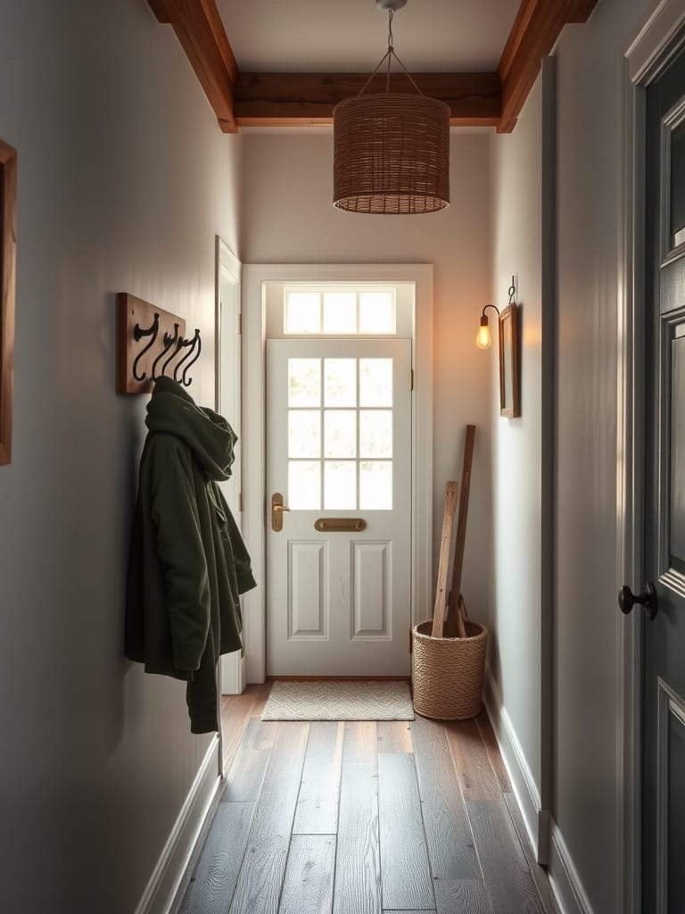 Garderobe im Landhausstil in einem kleinen Flur