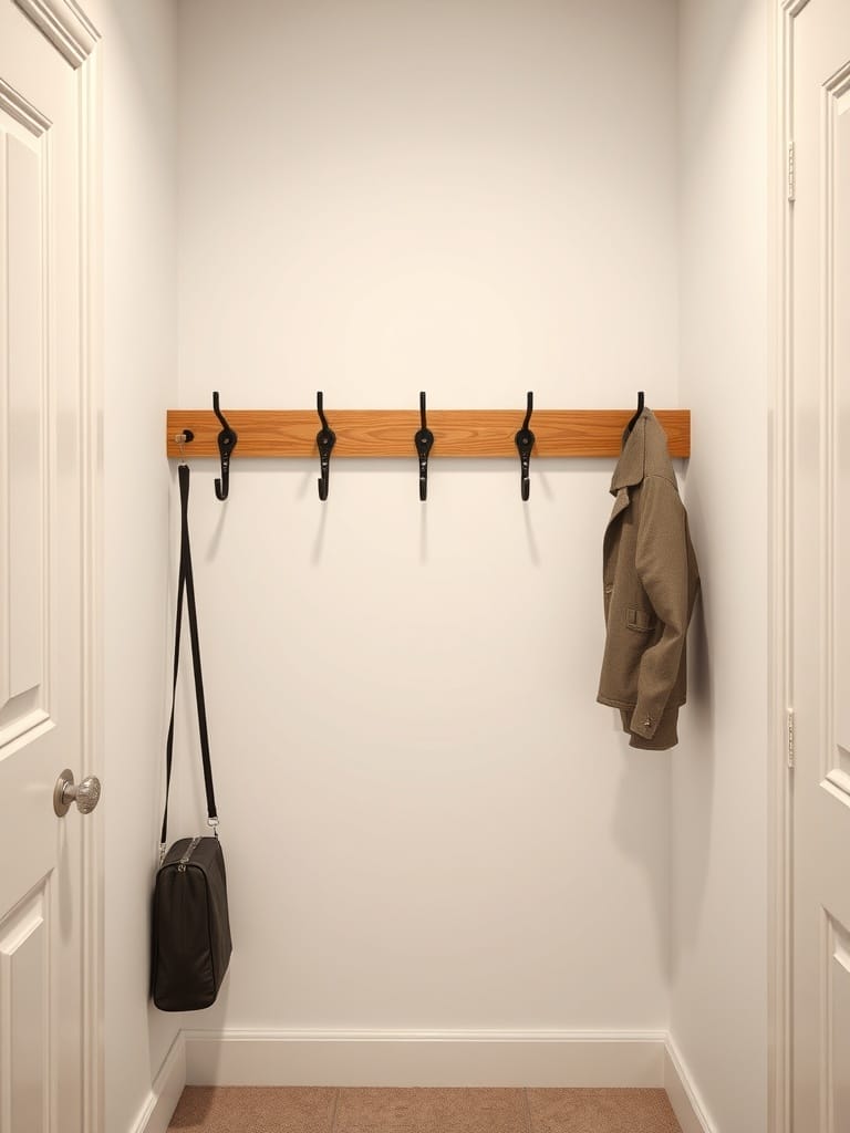 Garderobe mit abnehmbaren Haken in einem kleinen Flur