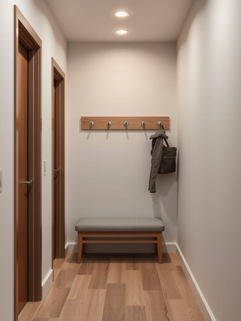 Garderobe mit Sitzgelegenheit im kleinen Flur