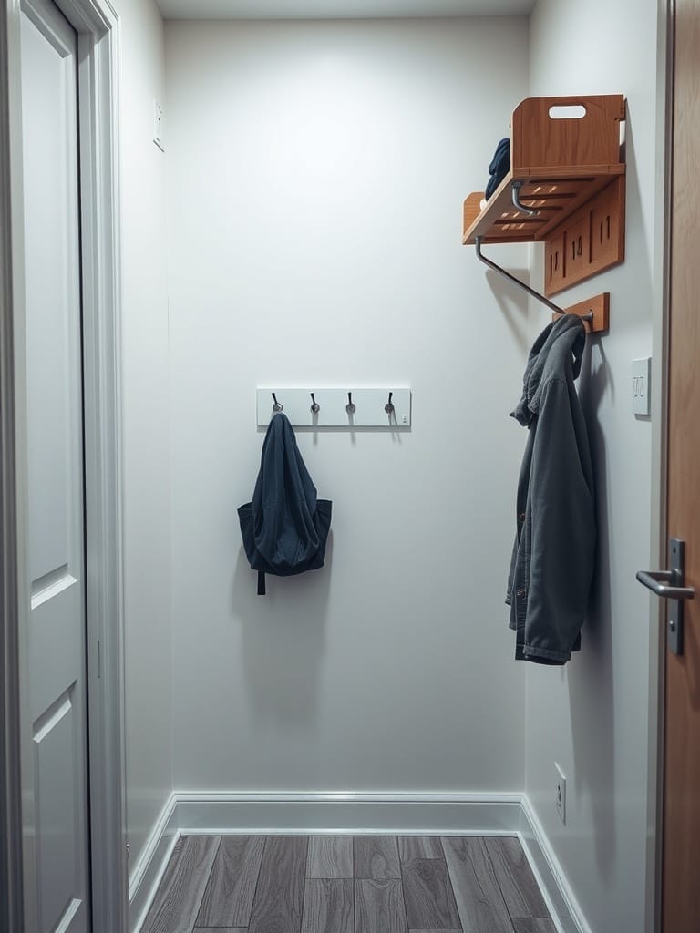 Garderobe im kleinen Flur mit Stauraum für Schlüssel und Jacken